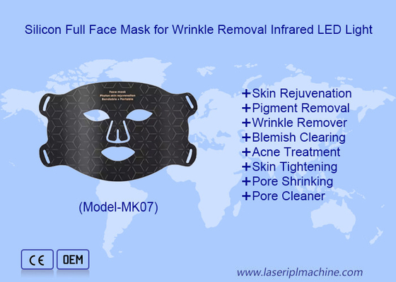 Ev Kullanımı LED Işık Terapisi Cilt Yenilenmesi Sıkı Silikon LED Yüz Maski